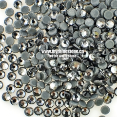 Black Diamond Round Shape Flat-back MCE Machine Cut Rhinestones