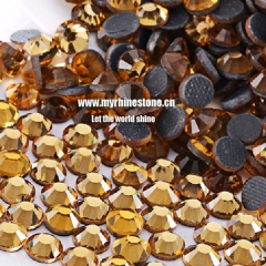 Amber Round Shape Flat-back Korean Loosing Rhinestones