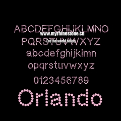 Custom Alphabet with Numbers and Letter Orlando Motif Hot Fix Rhinestone Transfer for Clothing