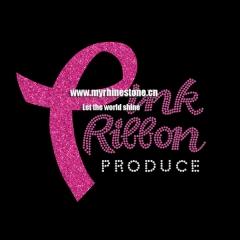 Pink Ribbon Produce Heat Rhinestone Motif