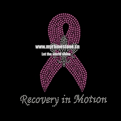 hotfix rhinestone pink ribbon hope breast cancer iron on transfer