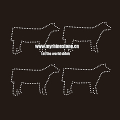 Crystal Hot Fix Custom Animals Motif Rhinestone Heat Transfer Design Iron on T-shirt