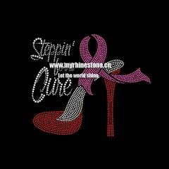 custom love cure high heel shoes breast cancer rhinestone transfer