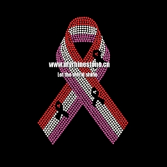 Hot Fix Custom Breast Cancer Awareness Hope Pink Ribbon Rhinestone Transfer Motif