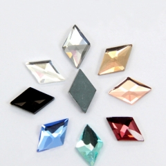Loose Multicolored Flatback Bling Sew On Crystal Diamond Shape Rhinestones For Clothes