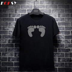 Two Soles Moitf Hot Fix Crystal Strass Rhinestone Transfer Iron on T-shirt for Kids