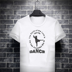 Custom Gymnastic Dance with Two Sentences Motif Hot Fix Rhinestone Transfer Iron on T-shirt