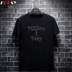 Letter Million Baby Motif Hot Fix Strass Rhinestone Heat Transfer Iron on T-shirt for Kids