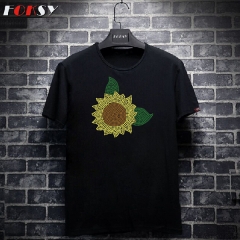 Hotfix Rhinestone Flower Motif Transfer For T-shirt