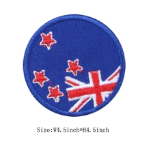 Custom Iron on New Zealand Flag Embroidery Patch Design For Clothes