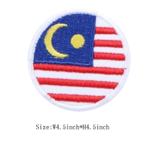 Custom Iron on Malaysia Flag Embroidery Patch Design For Clothes