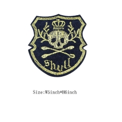 Custom Iron on Crown Skull Embroidery Patch Design For Clothes