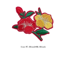 Custom Beautiful 3D Embroidered Flower Patches For Clothes