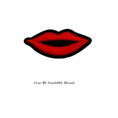 Custom Red Lip Motif Iron on Embroidery patch