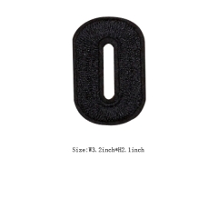 Custom Black Number 0 Iron on Backing Embroidery patch
