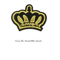 Custom Iron on Crown Motif Embroidery Patch Design For Clothes