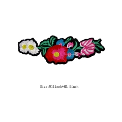 Custom Colorful Flower Motif Iron on Embroidery patch