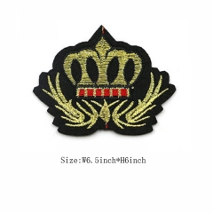 Custom Iron on Crown Wing Embroidery Patch Design For Clothes