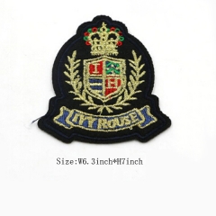 Custom Iron on Embroideried Crown Patch Design For Clothes