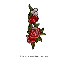 Rose Flower Applique Embroidery Patch Design for Clothes