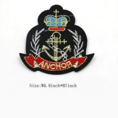Custom Iron on Embroidery Crown Patch Design For Clothes