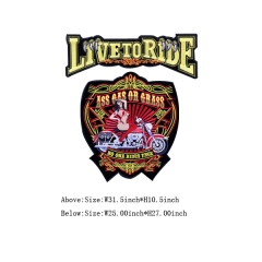 Custom Live To Ride Ass Gas Or Grass Motif Embroidery patch