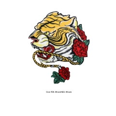 Wholesale Tiger Head Design Embossed Soft Custom Pvc Patch for Clothing