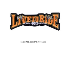 Custom Orange Live To Ride Motif Embroidery patch