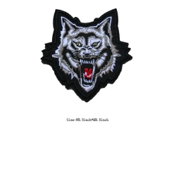 High Quality Wolf Design Iron-on Backing Embroidery Patches