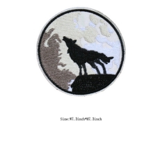 Custom Wolf Design Iron-on Backing Embroidery Patches
