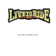 Custom Citrine Live To Ride Motif Embroidery patch