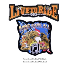 Custom Live To Ride Some Gave All Motif Embroidery patch
