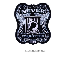 Custom Never Forgotten Embossed Motif Embroidery patch