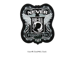 Custom Heat Seal Never Forgotten Embossed Embroidery patch