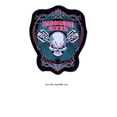 Custom Skull Motif Embroidery patch with Iron on Backing