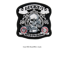 Custom Skull Motif Embossed Iron On Embroidery Patches Design