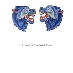 Wholesale Double Blue Wolves Design Embossed Custom Patch