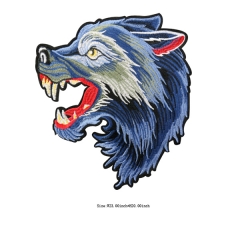Wholesale Blue Wolf Design Embossed Soft Custom Embroideried Patch
