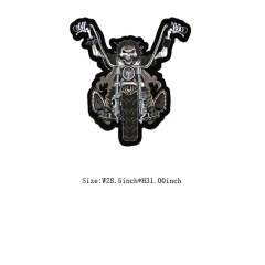 Custom Skull Biker Iron on Backing Design Embroidery patch