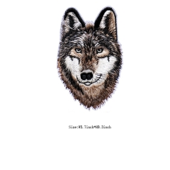 Custom Wolf Design Iron on Backing Embroidered Patch