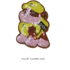 Lovely Dog Motif Iron on Sequin Embroidery patch