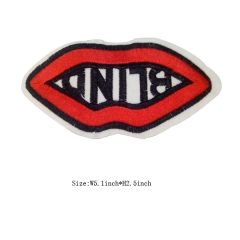 Wholesale Lip Hot Fix Motif Embroidery Patch Iron on Design