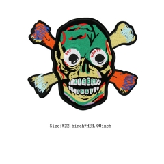 Custom Smile Colorful Skull Motif Embroidery patch