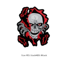 Wholesale High Quality Self-adhesive Custom Skull Embroidery patches For clothing