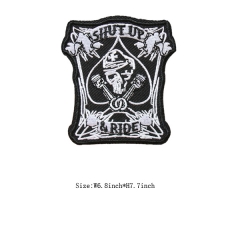 Iron On Embroidered Skull Patches for Clothes