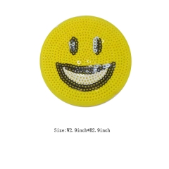 Custom Genuine Smile Emoji Sequin Embroidery patch