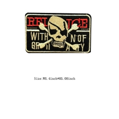 Custom Heat Seal Embroidered Patches Skull For Jacket