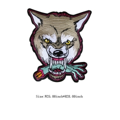 Custom Wolf Biting A Hand Motif Embroidery patch