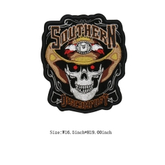 Custon Southern Skull Large Motif Iron on Embroidery patch