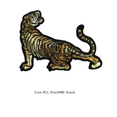 Custom Tiger Embroidery Patch With Iron On Backing